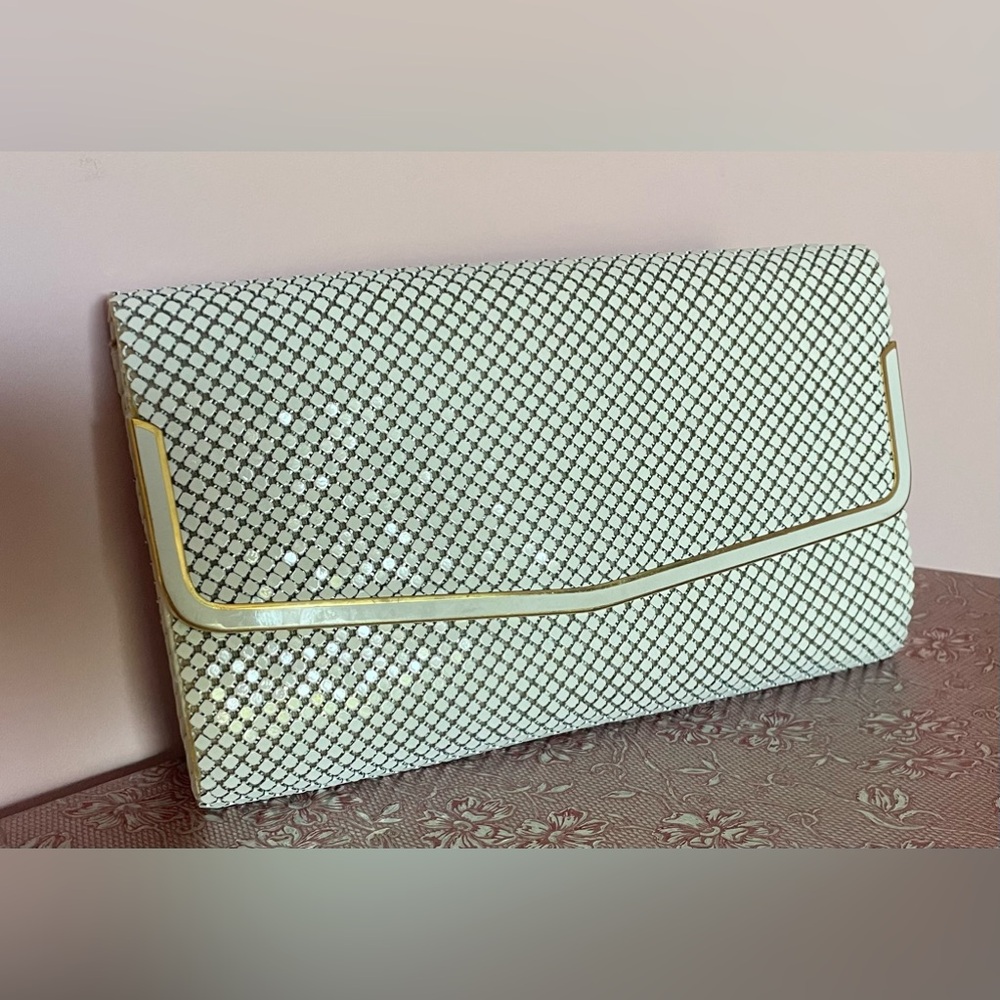 Vintage White and Gold Clutch